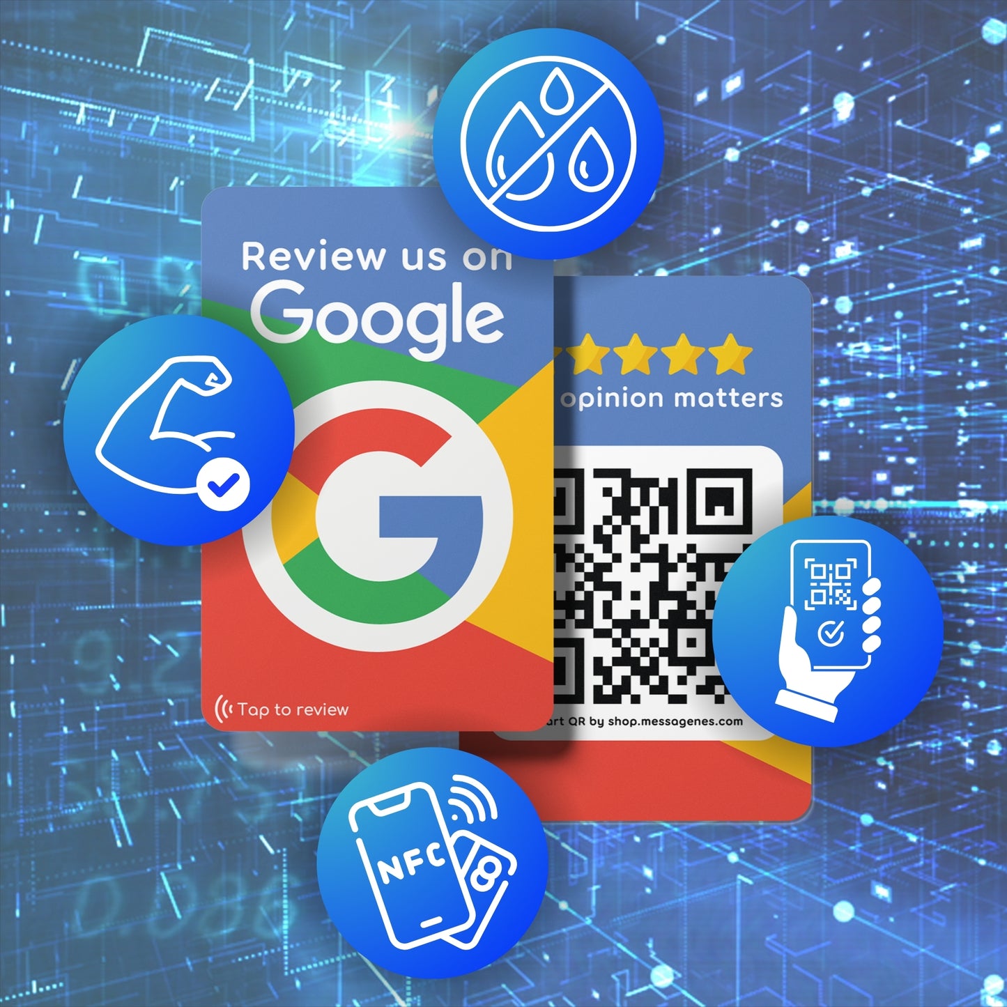Multicolor Review Card for Google Business